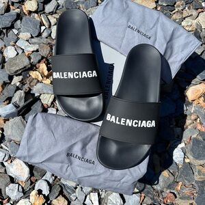 Balenciaga Men's Black Slides